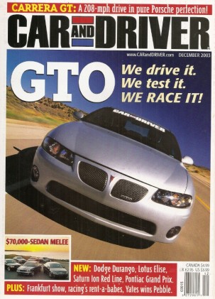 CAR & DRIVER 2003 DEC - ELISE, ION, GTO, NASCAR, ION